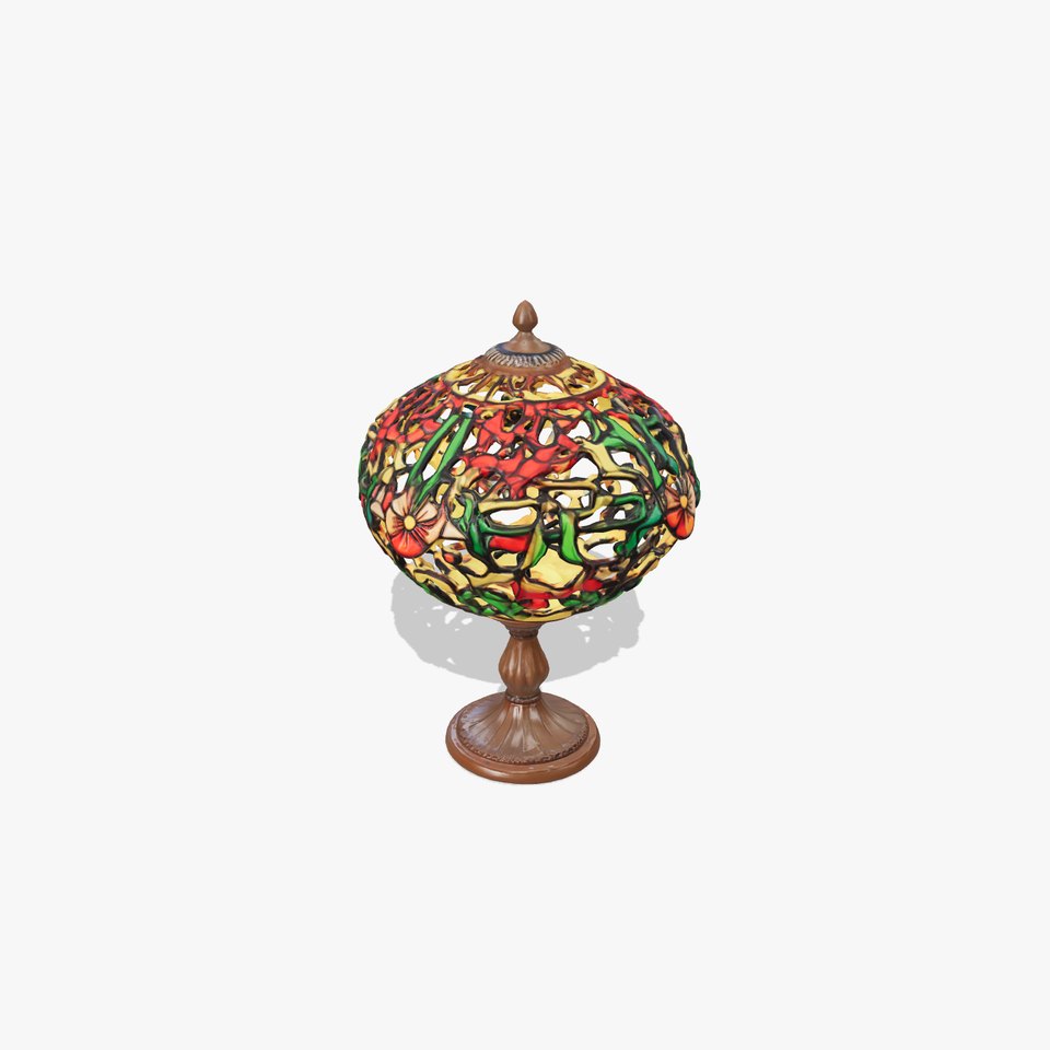 Intricate Floral Stained Glass Lamp model pack